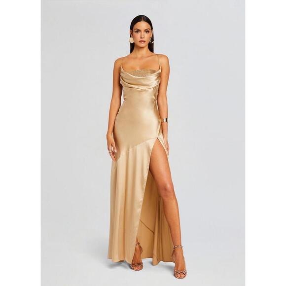 NWT $798 Retrofete Emery Crystal Sequin Embellishedsilk maxi dress size Small